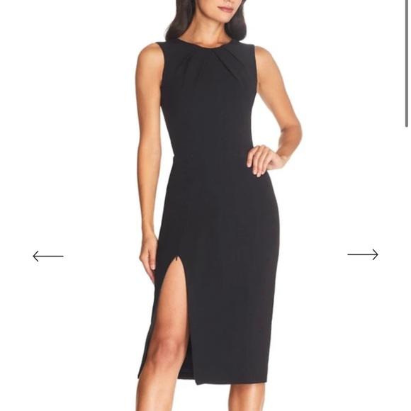 Dress the Population Dresses & Skirts - Dress the Population Black Midi Dress with Slit